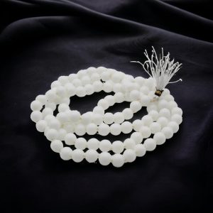 Safed Hakik Mala Natural Siddh Abhimantrit 108 Beads with Nodes