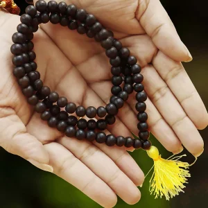 Authentic Karungali Mala – Original Black Ebony Wood for Spiritual Protection & Focus (with Lab Certificate)