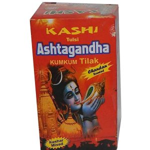 Kashi Tulsi Ashtagandha Chandan Tika - 100% Pure Keshar Mixed Sandalwood Powder for Puja (60gram)