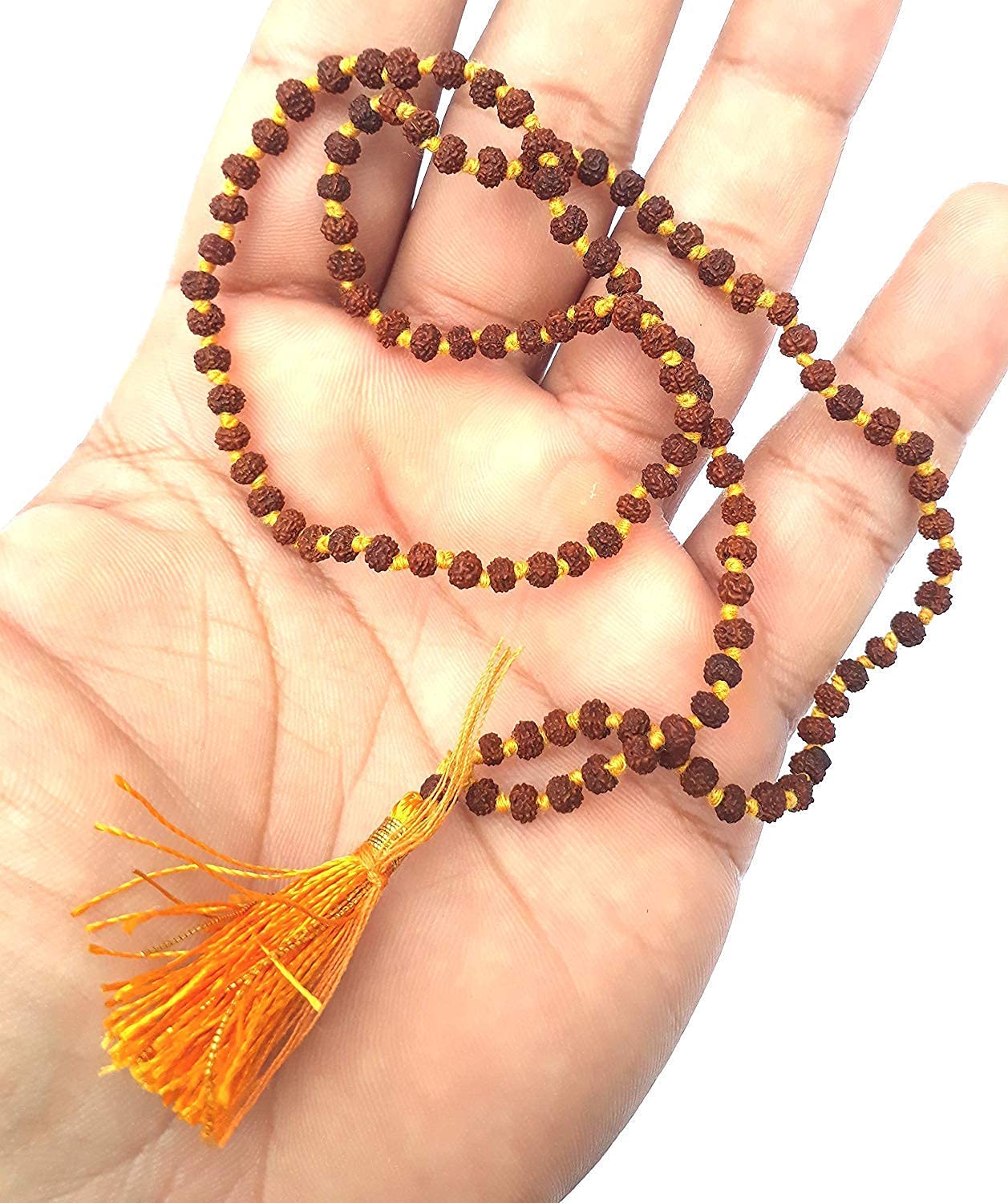 5 Mukhi Rudraksha Mala (2mm, 108+1 Beads) - Smallest Size Natural Panchmukhi Rudraksh Mala