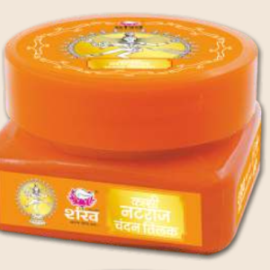 NATRAJ LIQUID CHANDAN TIKA - 70gm Color Saffron